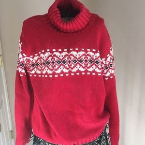 Lovely red/white cotton sweater